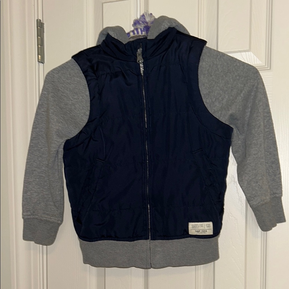 Kids Gap Navy and Gray Hooded Jacket